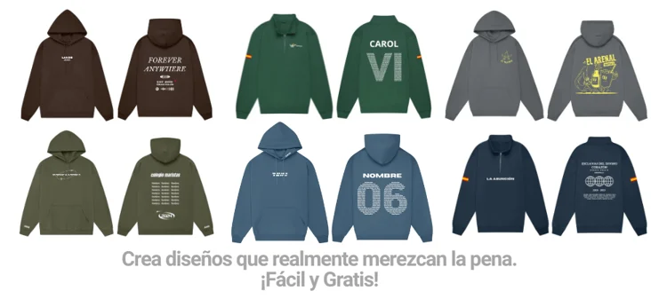Crea tu diseño de sudadera personalizada para grupos.