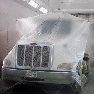 Commercial truck paint room