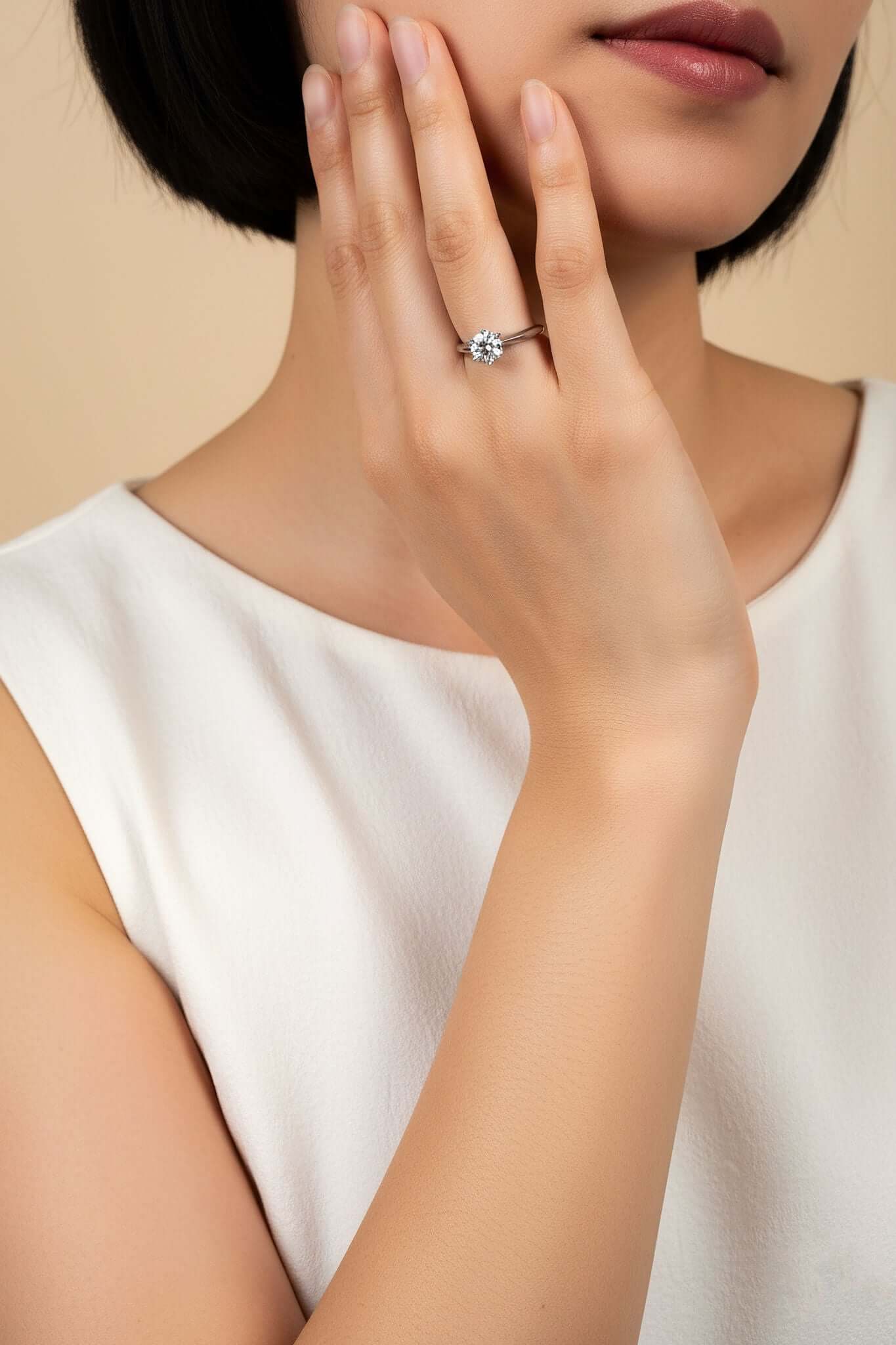 Classic Moissanite Solitaire Ring NZ detail