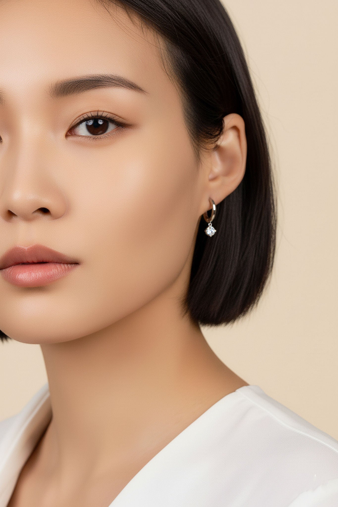 Everyday Moissanite Hoop earrings NZ sterling silver