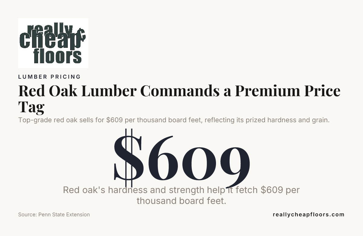 Red Oak Lumber Commands a Premium Price Tag — data from Penn State Extension