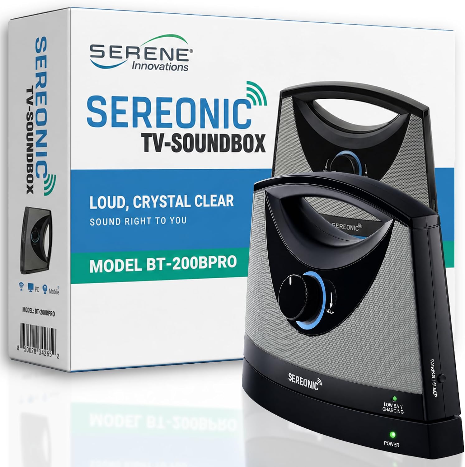 Sereonic portable wireless speaker, side view