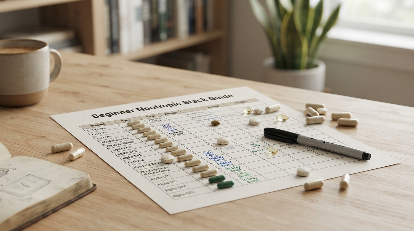 Beginner nootropic stack guide illustration