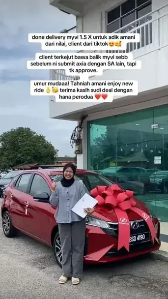 Ulasan pelanggan beli Perodua Aruz SUV melalui Nur Hana