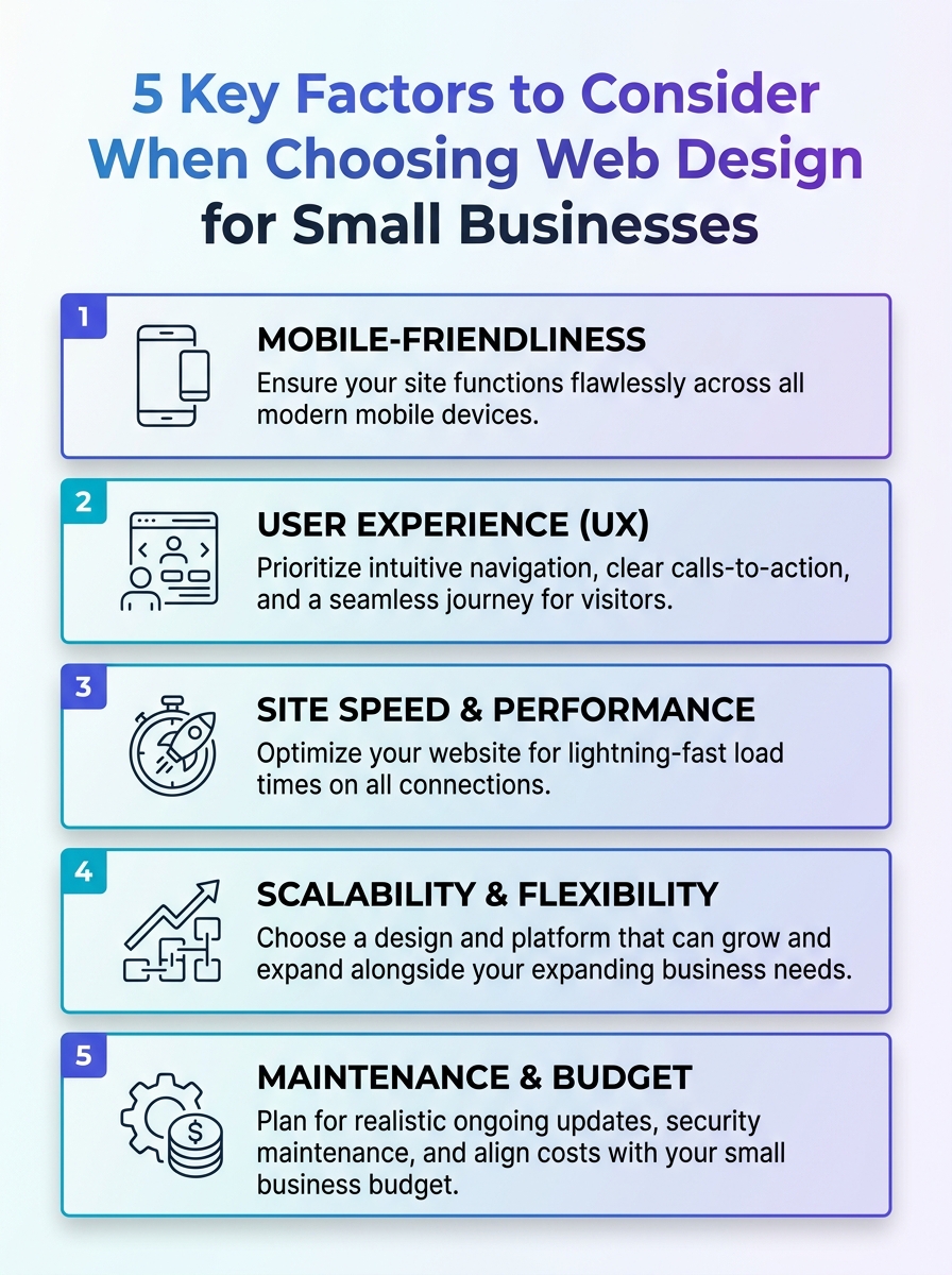 Infographic: 5 belangrijke factoren bij webdesign