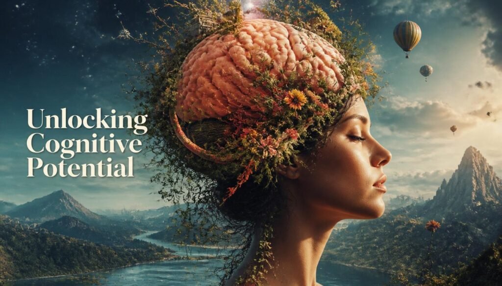 Illustration of neural pathways representing cognitive potential and brain rewiring