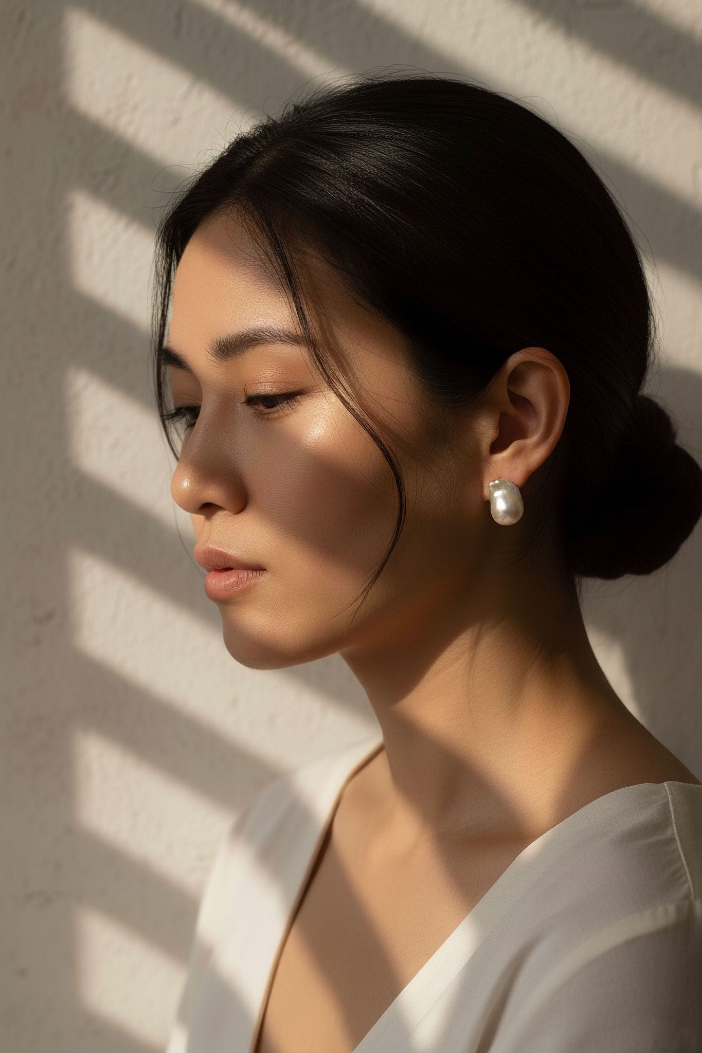 Freshwater baroque pearl studs NZ - mix and stack styling